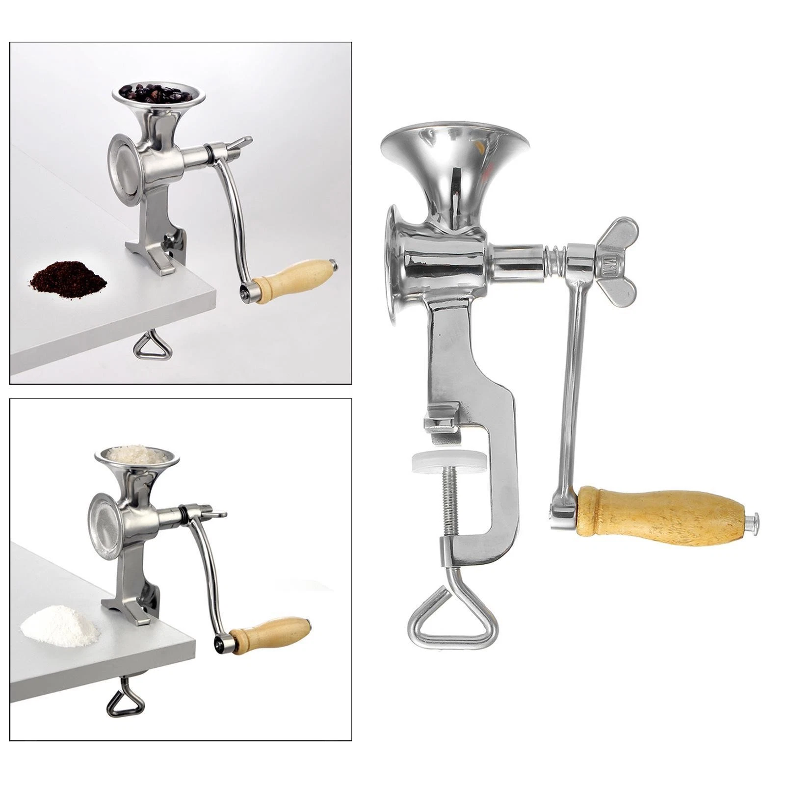 Hand Crank Grain Mill Stainless Steel Grain Grinder for Spice Corn Beans Use
