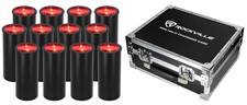 Rockville 12 PACK MINI HALO BLACK DJ Wash Effect Lights Wireless Charging Case