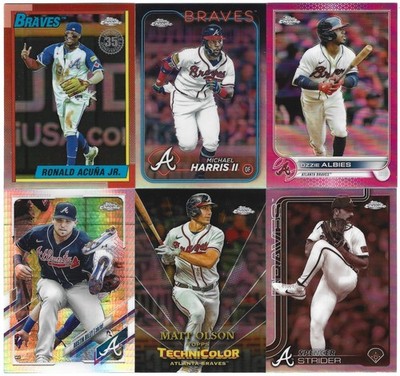 (32) Atlanta Braves Team Insert Card Lot with No Duplicates