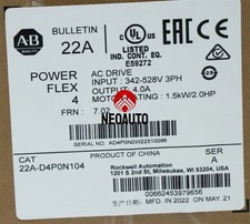 AB PowerFlex 4 1.5 kW 2 HP AC Drive New 22A-D4P0N104 /A AC Drive