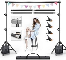 BEIYANG Backdrop Stand, 7.5 FT x 10 FT Adjustable Photography Background Support