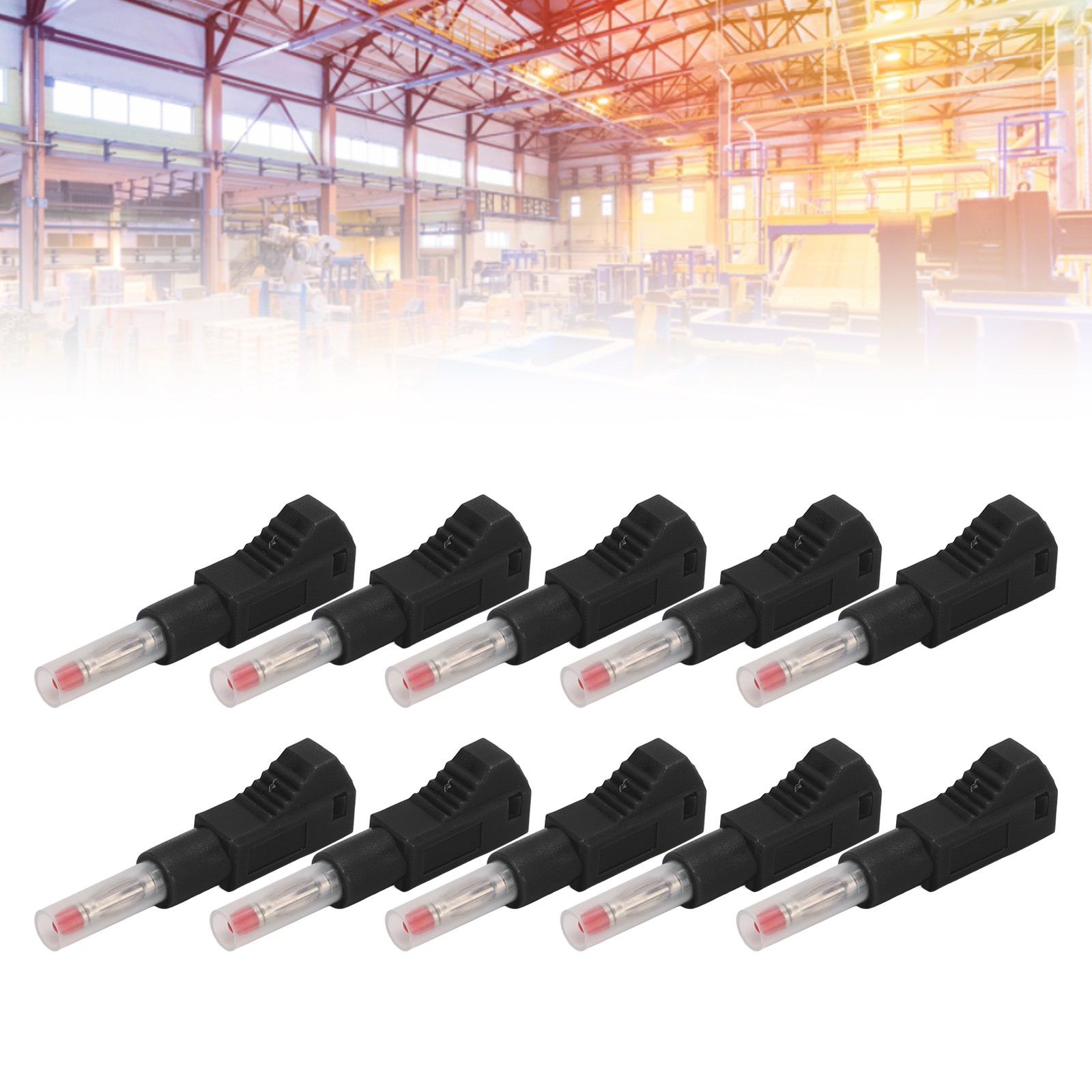 10PCS Telescopic Banana Plugs 4mm CAT II 600V 32A PE Sheath For Industrial