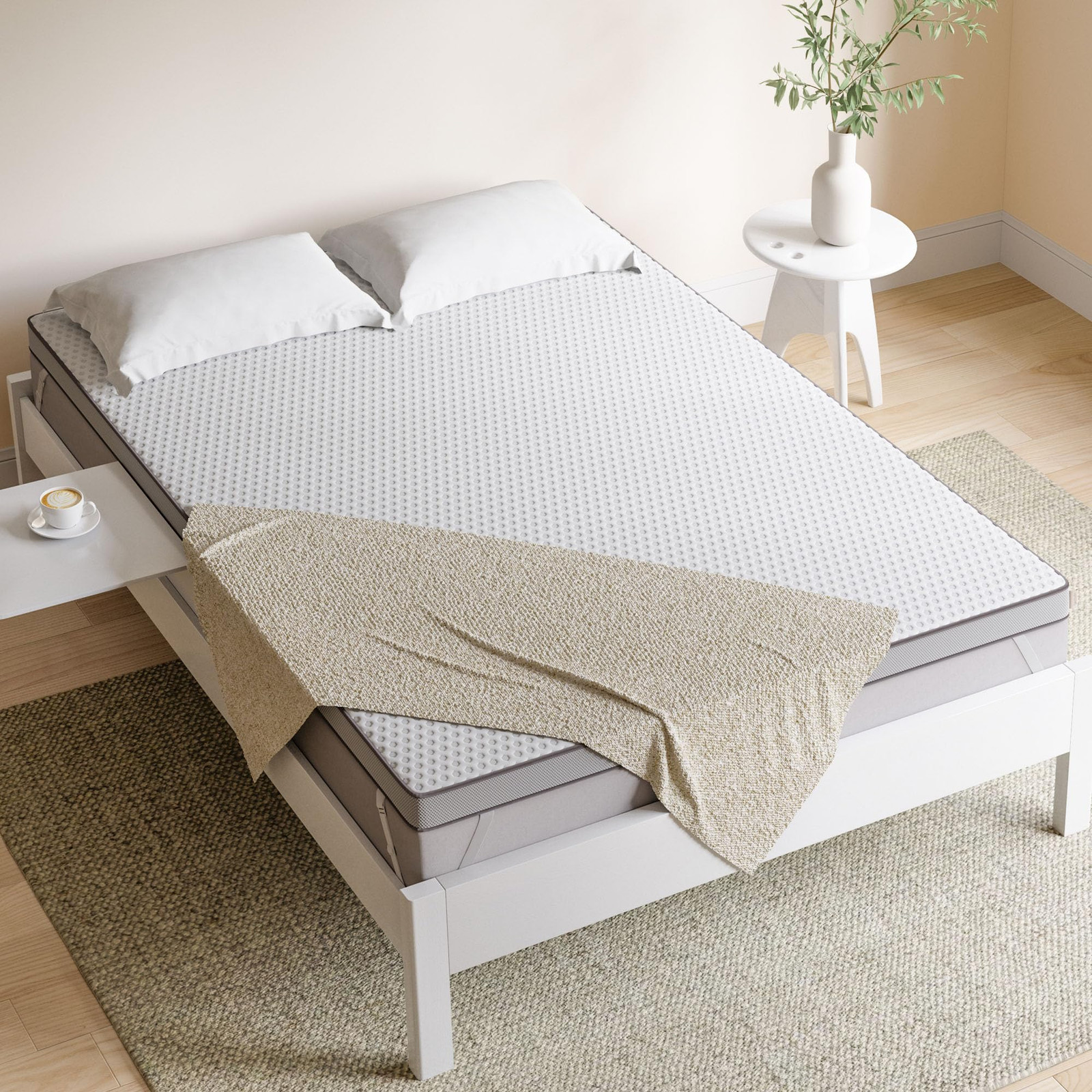 OWLLIGHT Mattress Topper, Memory Foam Gel Infused Bed Toppers with Washable C...