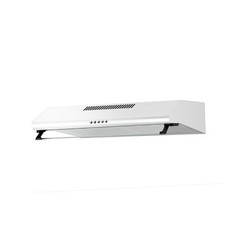 electriQ 60cm Top & Rear Venting Visor Cooker Hood - White Eiqtmvisorwh