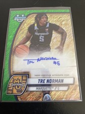 2024-25 Bowman U Chrome Prospects Autographs Green Shimmer Tre Norman Auto #88