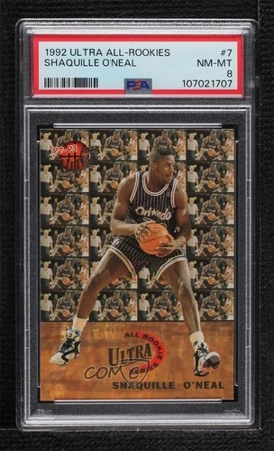 1992-93 Fleer Ultra All Rookie Series Shaquille O'Neal #7 PSA 8 RC HOF