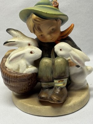 Goebel Hummel  Playmates figurine Boy W/Rabbits 58/0 Excellent Condition Germany