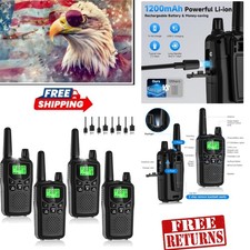 Rechargeable Walkie Talkies for Adults - 4 Pack with LED Flashlight  Noise Red.