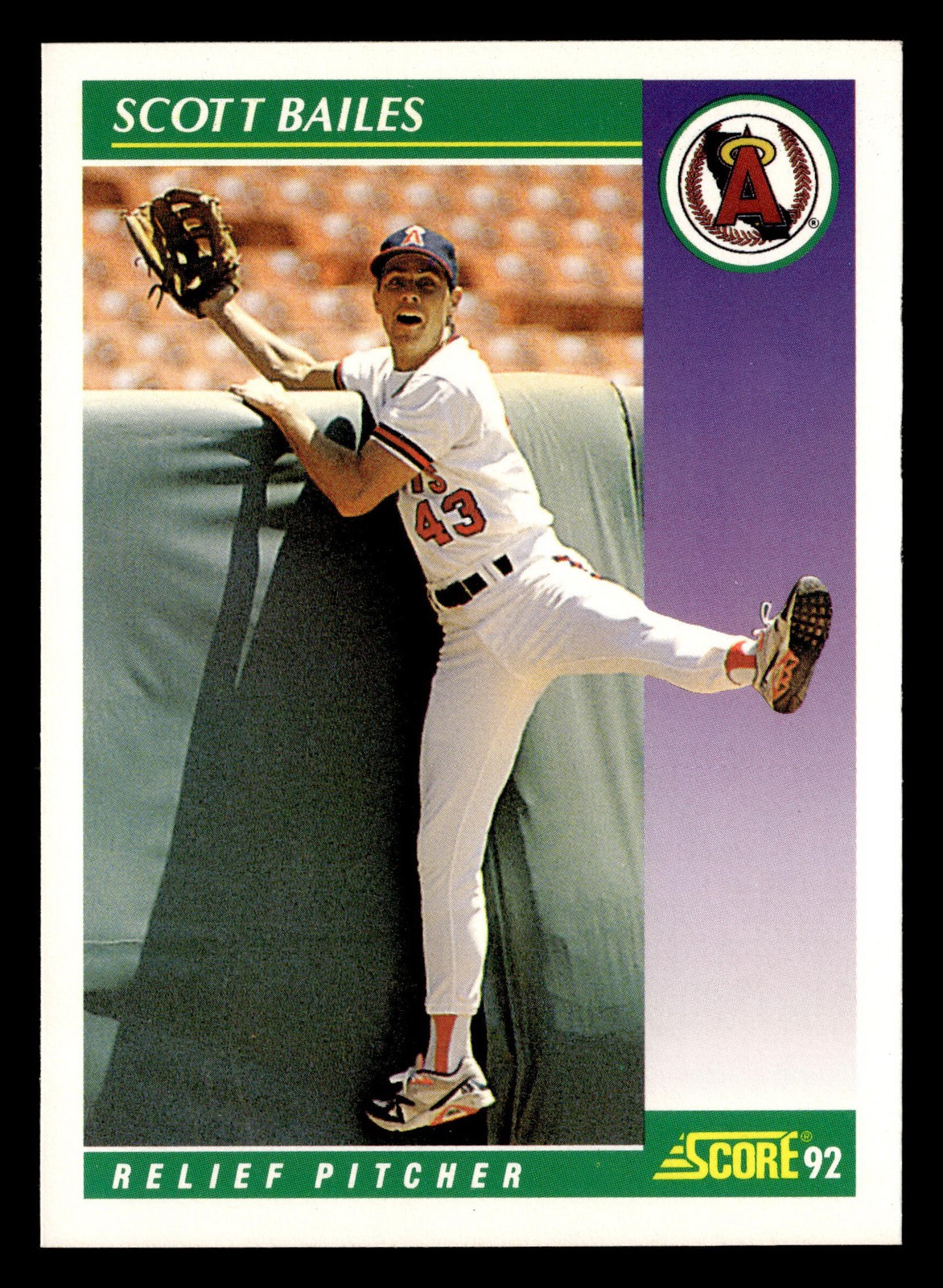 Scott Bailes 1992 Score #331 California Angels Baseball *204