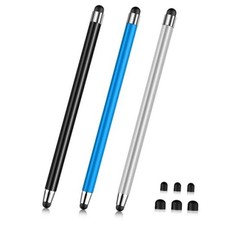 Stylus 3 Pcs , 2-in-1 Stylus Pen for Touch Screen, High Silvery/Blue/Black