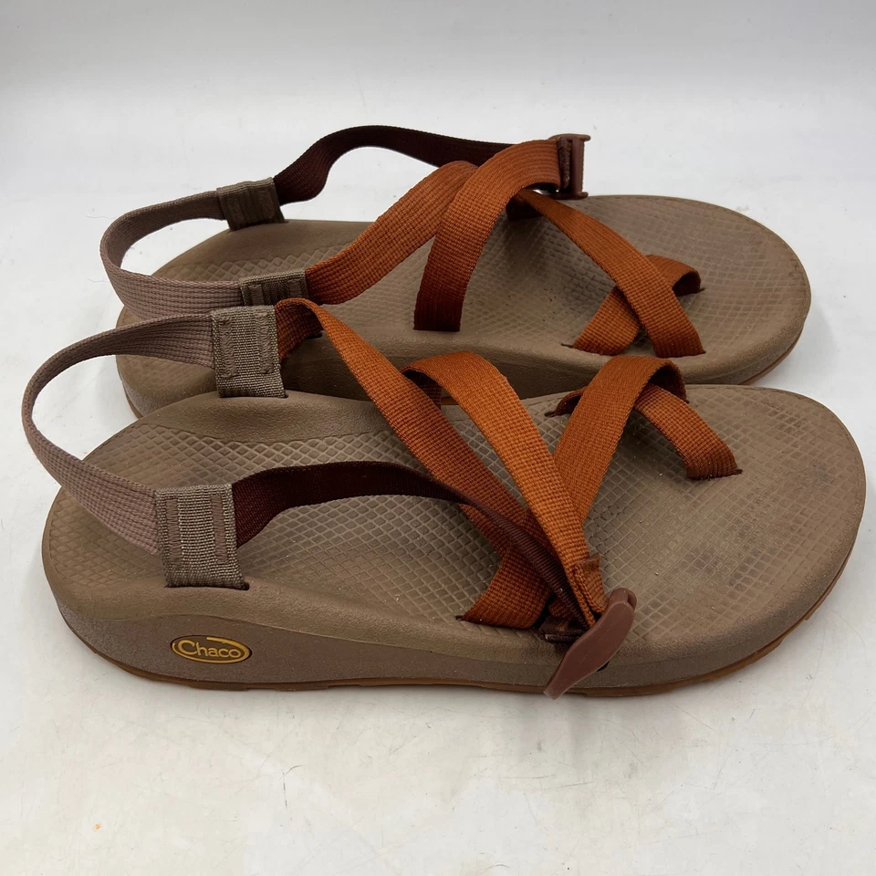 Chaco Men Sandals GREY AND BROWN Straps Hiking Sz M 10 TOE LOOP - Image 3 of 4