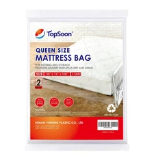 TopSoon 2PK Mattress Bag – Clear Plastic Mattress Disposal Bag – Mov