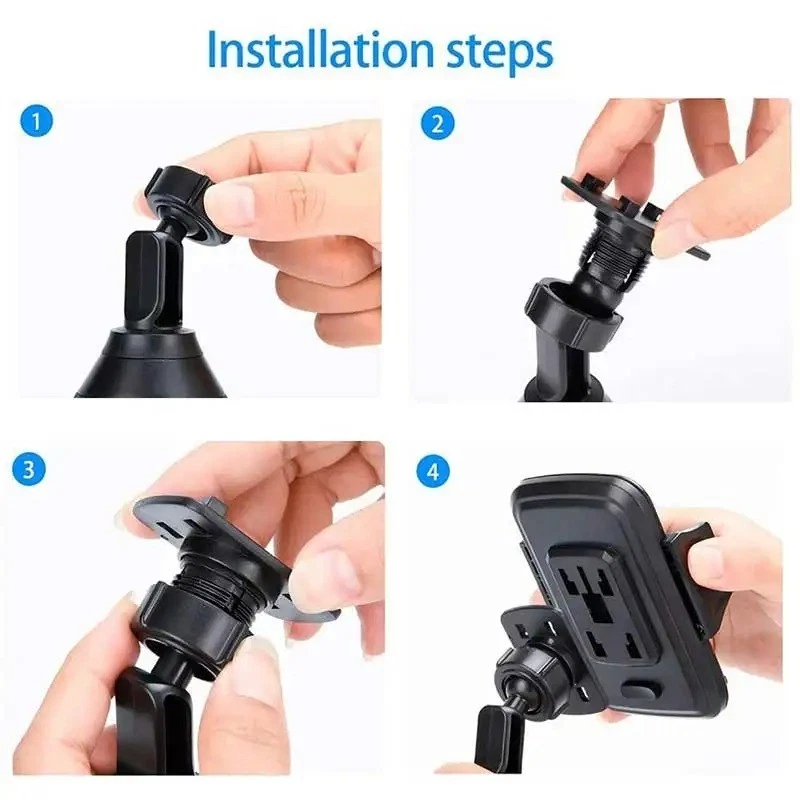 Universal 360° Adjustable Phone Mount Car Cup Holder Stand Cradle For Cell Phone - Image 3 of 4