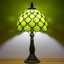 Small Tiffany Lamp Mini Stained Glass Table Lamp, 8X14.5 Inch Fathers Day Gift