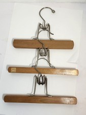 LOT 3 Wooden Hangers Pants/Skirts 2xNevco Manhattan Island 10" 1 Unbranded 9"