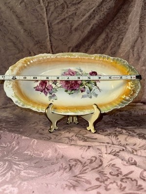 Vintage 13'' N.C. Co. E.L.O. Platter with Rose Pattern C. 1899-1915