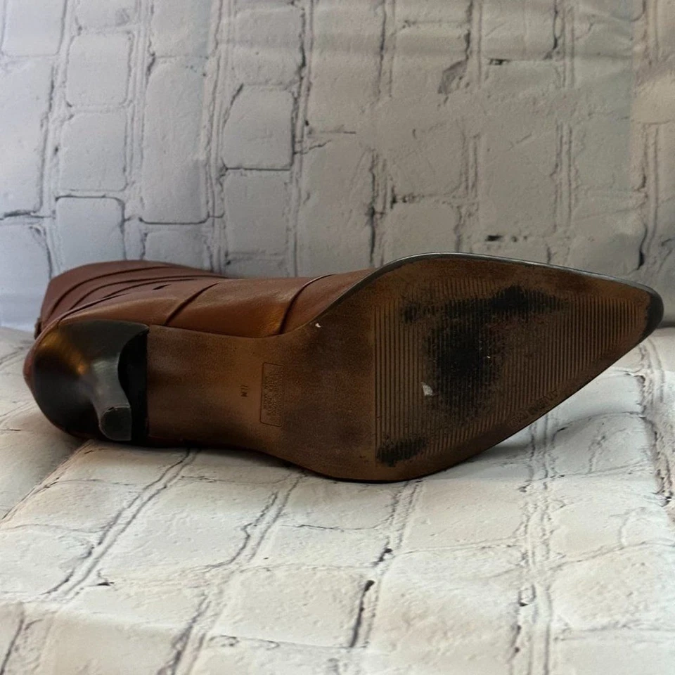 Bota Andiamo Parma Cuero Marrón/Coñac con Cremallera Trasera con Puntera Punta. Talla 11M Foto 4 de 4