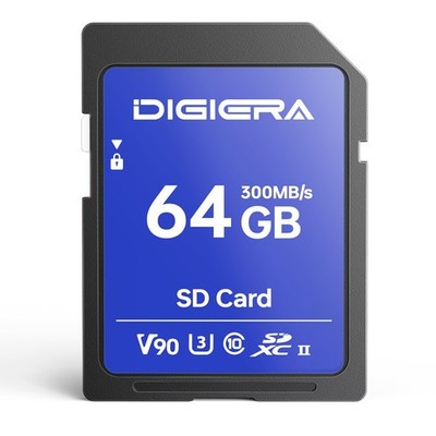 64GB LSU200 SDXC UHS-II Memory Card - up to 300MB/s, C10, U3, V90, 8K, SD Car...
