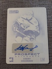 Evgeny Svechnikov 1/1 ITG 2014-15 Heroes & Prospects Black Print Plate Auto 1/1
