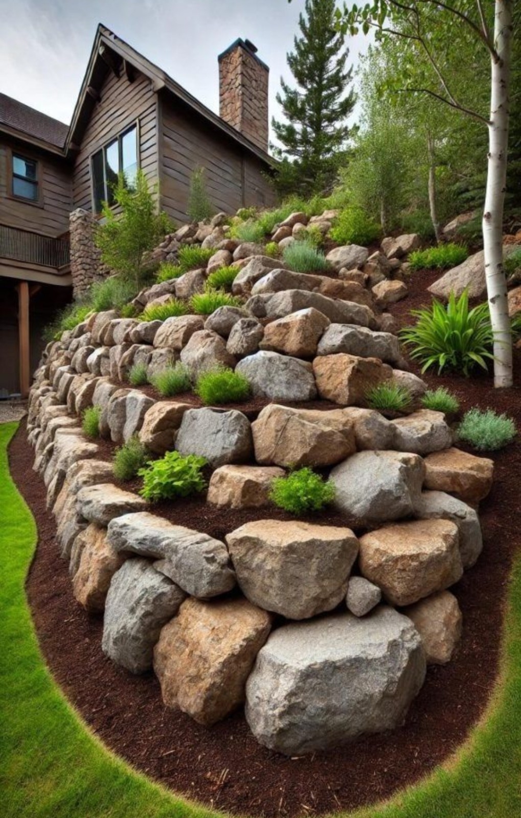 Boulder Stack Stone Retaining Wall $ Per Sq.ft.
