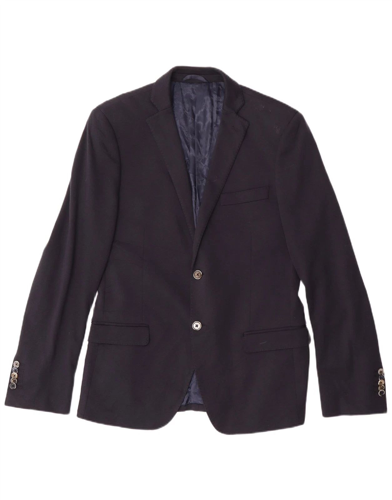 John Barritt Mens Slim Fit 2 Button Blazer Jacket UK 40 Large Navy Blue DJ32