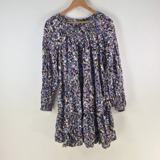 Target womens dress size 14 black floral long sleeve round neck 127430