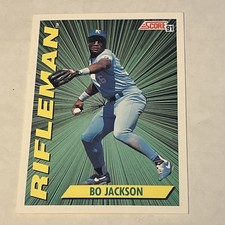 1991 Score Bo Jackson #412 Kansas City Royals Rifleman