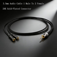 Y Splitter 3.5mm Audio Extension Cable 1 Male To 2 Female for Headphone MP3 MP4