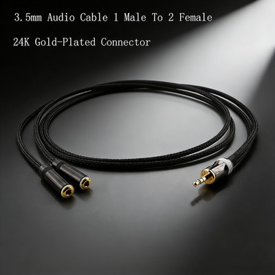 Y Splitter 3.5mm Audio Extension Cable 1 Male To 2 Female for Headphone MP3 MP4 
