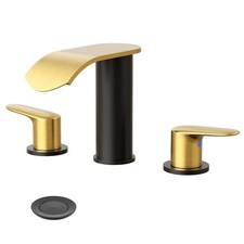 WOWOW Waterfall Bathroom Faucet 8 Inch Widespread 3 Hole Sink Tap Chrome