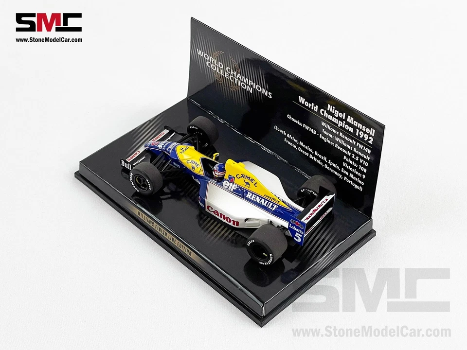 Williams F1 FW14B #5 Nigel Mansell 1992 World Champion 1:43 MINICHAMPS + CAMEL - Image 3 of 4