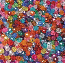 Jolly Store Multi Color Transparent 8mm Faceted Round Craft Beads 500pc Made USA
