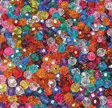 Jolly Store Multi Color Transparent 8mm Faceted Round Craft Beads 500pc Made USA