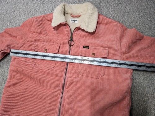 Wrangler Women's Pink Corduroy Sherpa Borg Lined Carpenter Trucker Jacket - M - Picture 15 of 18