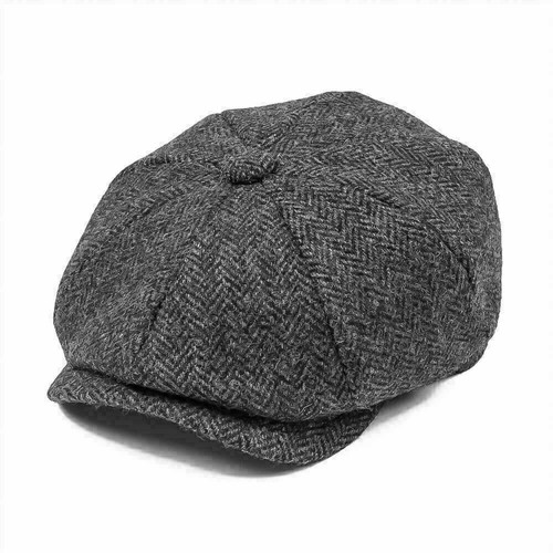 Cappello di qualità Wool Mix Peaky Blinders Cappello Gatsby Newsboy Grigio H Tweed di maggiore - Foto 11 di 18