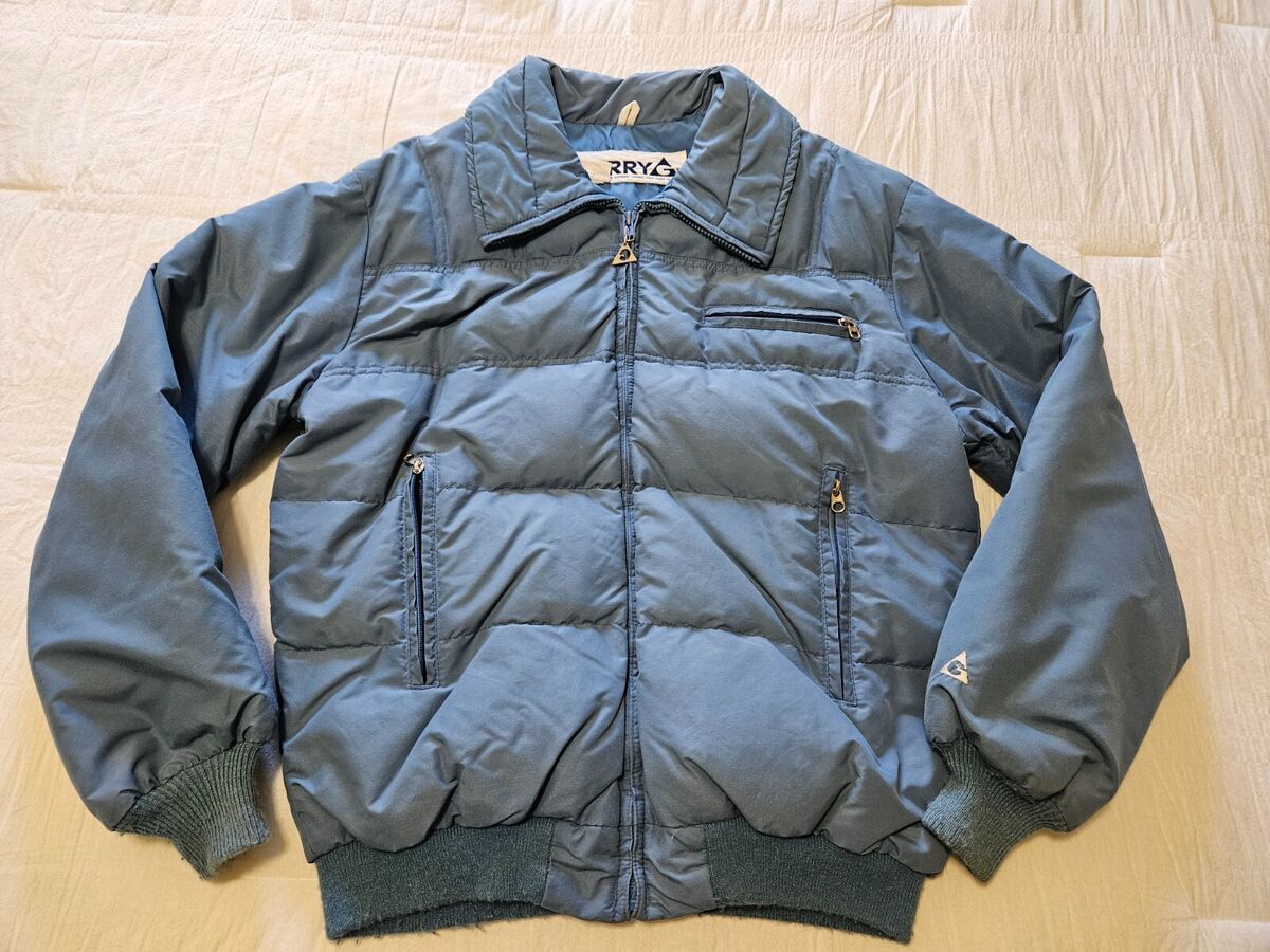 Vintage Gerry Men's L Large Blue Down Puffer Jacket Made In Vintage Gerry Men's L Large Blue Down Puffer Jacket Made In