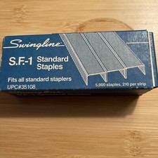 Vintage Swingline Standard Staples S.F.-1 Full Box 5000 UPC #35108 USA mk