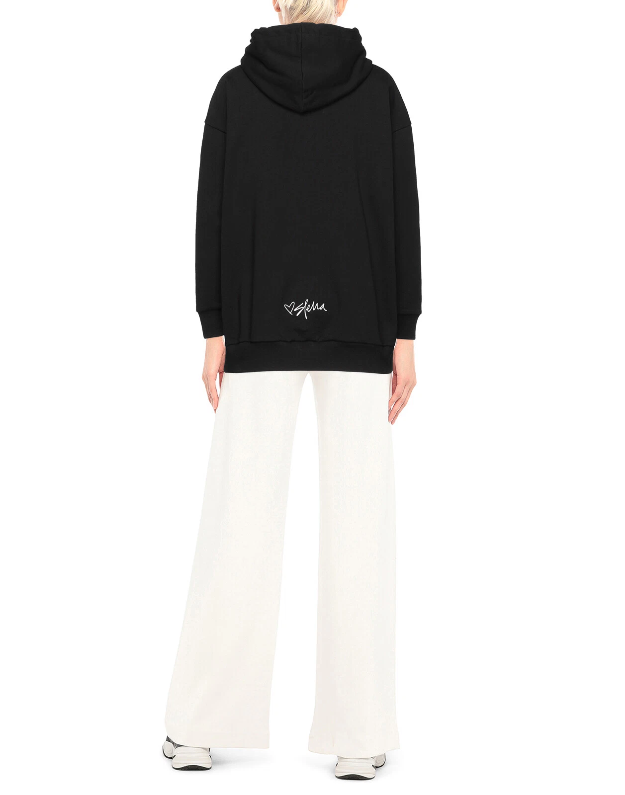 SACAI RRP€773 STELLA MCCARTNEY felpa con cappuccio IT36 US0 2 XXS nera spalla a goccia manica lunga