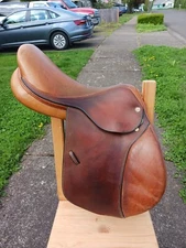 Low cost,  high quality Beval jumping saddle.   16.5 seat with medium tree.