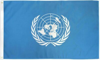 United Nations UN Flag Banner 3x5 Polyester NEW World USA History Classroom 100D