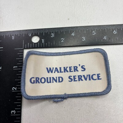 VTG c 1980s Printed-On-Style WALKERS GROUND SERVICE Advertising Patch 28H5