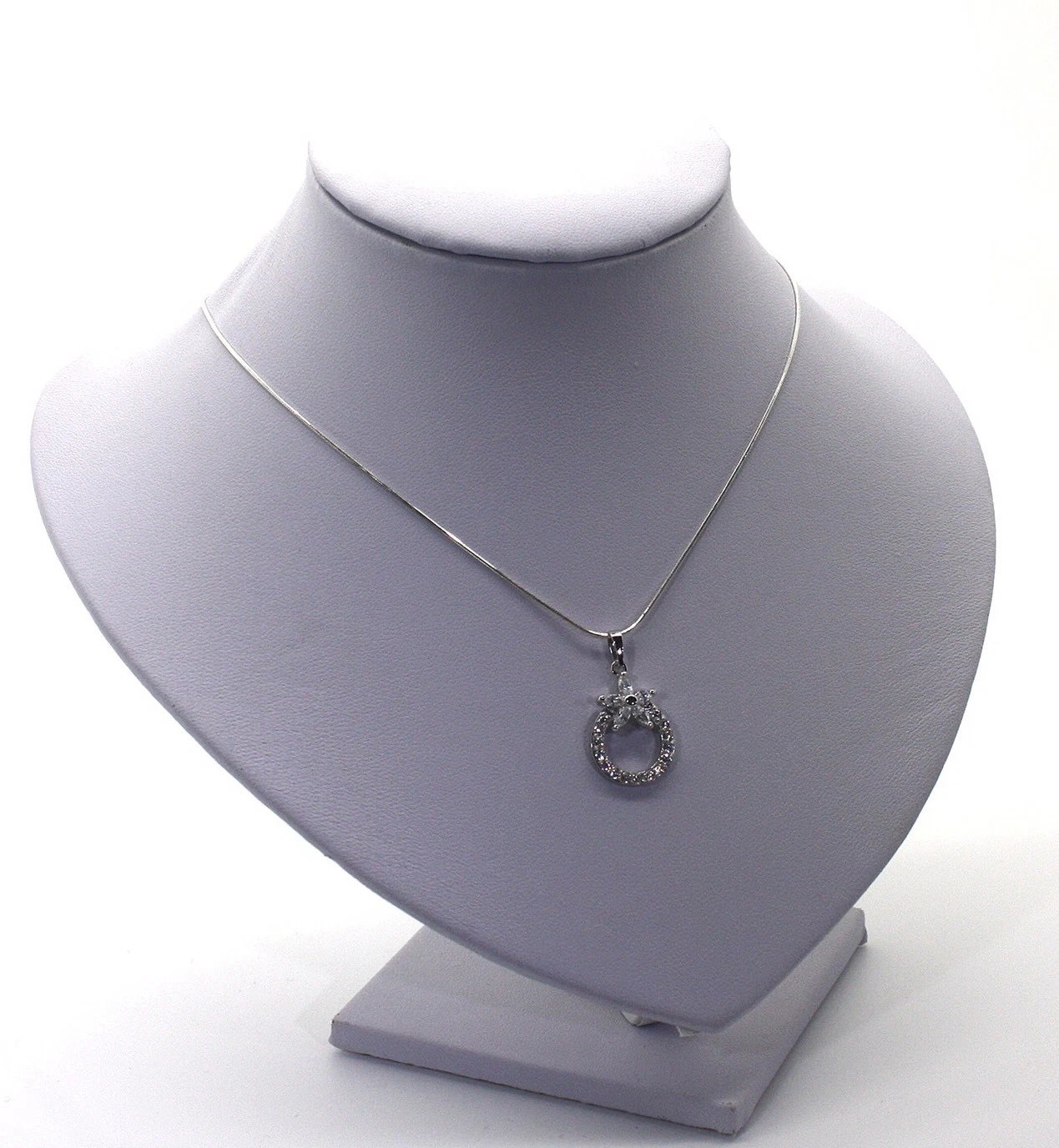 UNDERCOVER Collana e ciondolo con fiore e anello 5A zirconi argento sterling 925