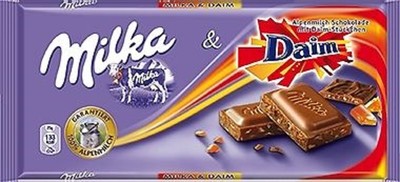 3 x 100g Milka Daim Chocolate bars New from Germany