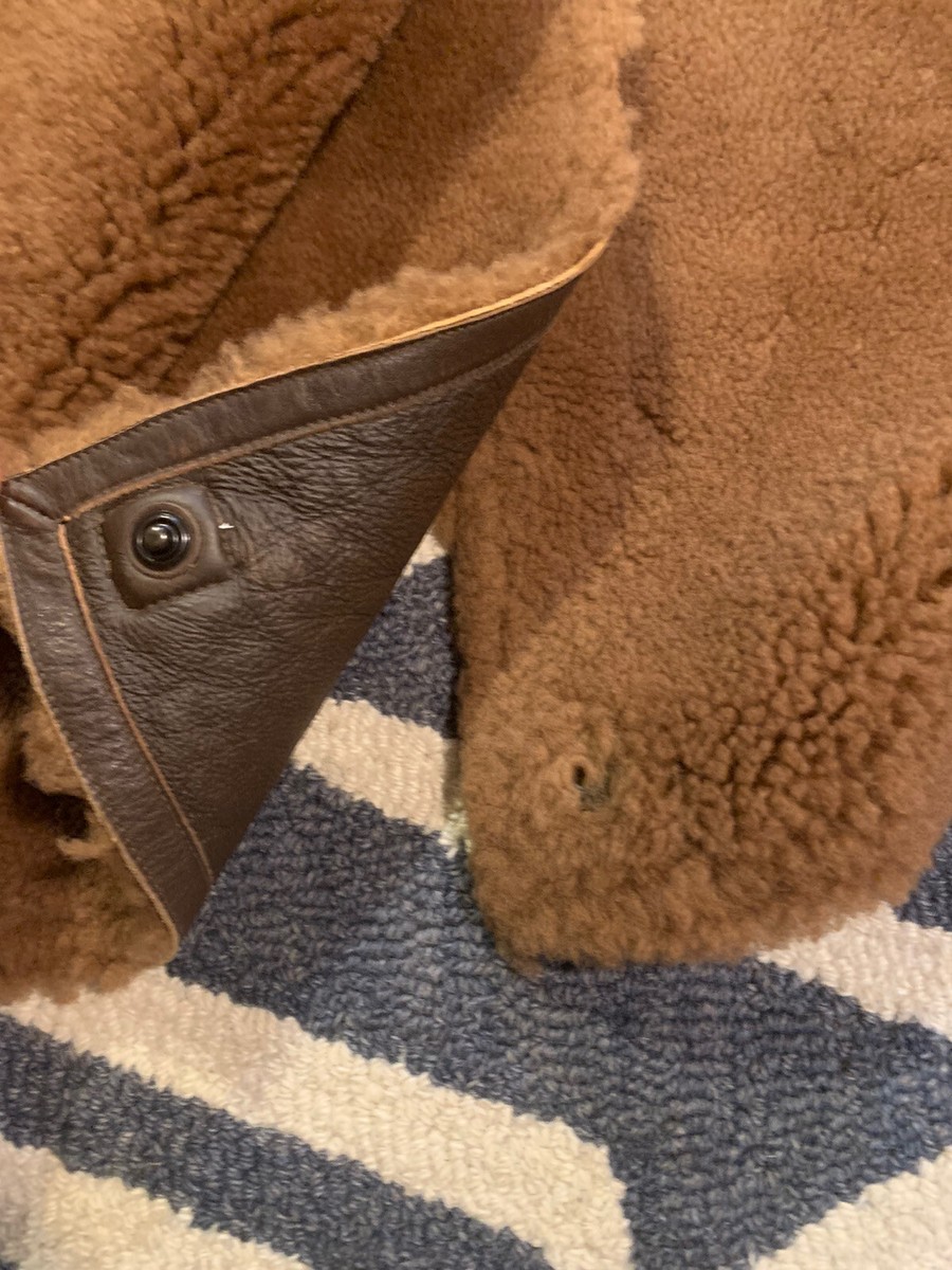 Bnwts RRL Ralph Lauren Mens Leather-Trim Shearling Coat Sz Bnwts RRL Ralph Lauren Mens Leather-Trim Shearling Coat Sz