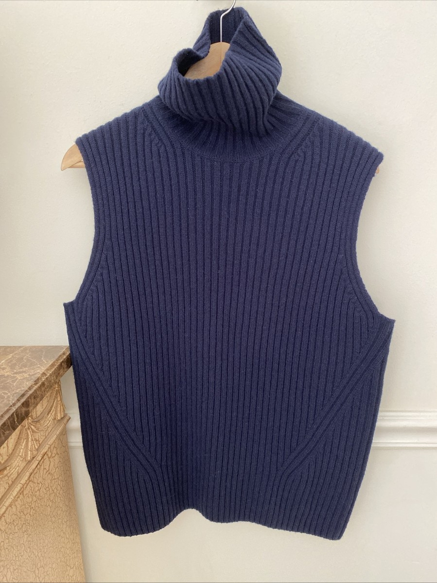 Dries Van Noten Heavy Knit Wool Navy Turtleneck Sweater Dries Van Noten Heavy Knit Wool Navy Turtleneck Sweater