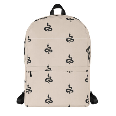 Stylish Water-Resistant Medium Backpack - 15'' Laptop Compartment - Snakes