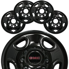 Set Of 4 Gmc Black 8 Lug 16 Wheel Skins Hub Caps Center Covers Rim Simulators Set Of 4 Gmc Black 8 Lug 16 Wheel Skins Hub Caps Center Covers Rim Simulators