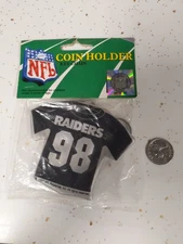 VTG 1997 NFL Raiders Football Keychain Wallet – Compact Coin Purse/ Holder New