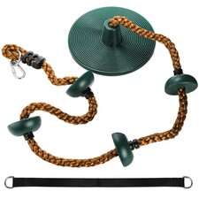ZENFUN Climbing Rope with Platform and Disc, Tree Swing Seat Set Green