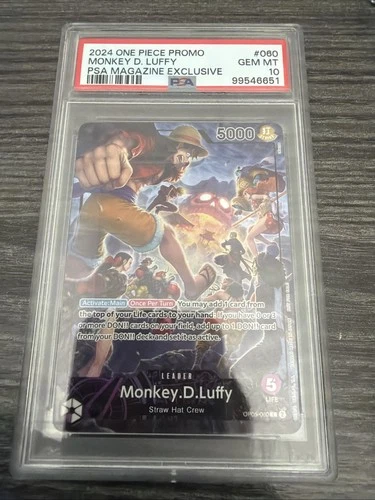 One Piece CCG Monkey.D.Luffy PSA Magazine Exclusive Promo OP05-060 PSA 10